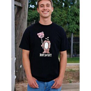 Riot Society T-Shirt Men Black Teddy Bear Graphic Medium Grunge Concert Outdoor